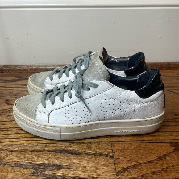 P448  Gray and White Sneakers - Picture 1 of 7